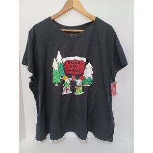 Wondershop Women's Holiday Bless Our Gnome Pajama T-Shirt Size 3X Black